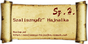 Szalisznyó Hajnalka névjegykártya
