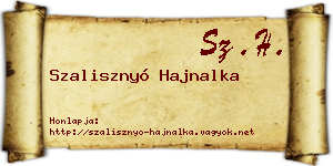 Szalisznyó Hajnalka névjegykártya