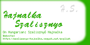 hajnalka szalisznyo business card